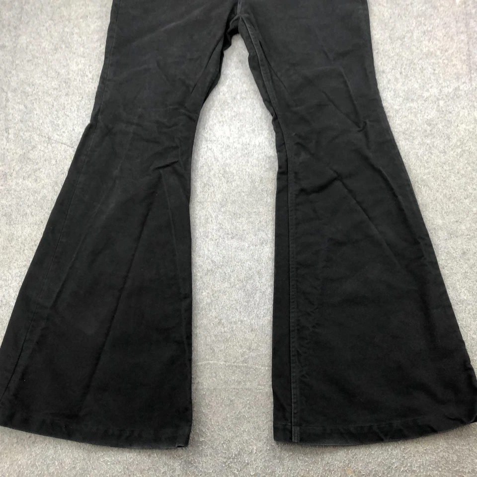 Rick Owens Jeans Mens 34 Black Wide Flare Bell Bottom Button Fly Made in Italy - Image 2 of 4