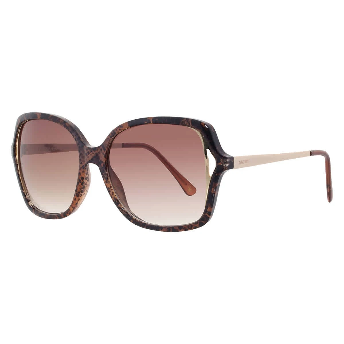 Nine West Womens Tortoise Shell Rectangle Sunglasses Brown Gradient Lens NW674S Sunglasses - Nine West Authorized Retailer  main image 3