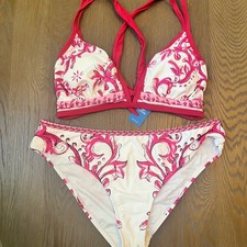 Cupshe Baroque Floral Bikini Set D Support Tie Back XL
