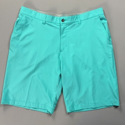 Adidas M's 38 Ultimate365 10'' Tech Golf Shorts Teal Stretch Polyester Chino