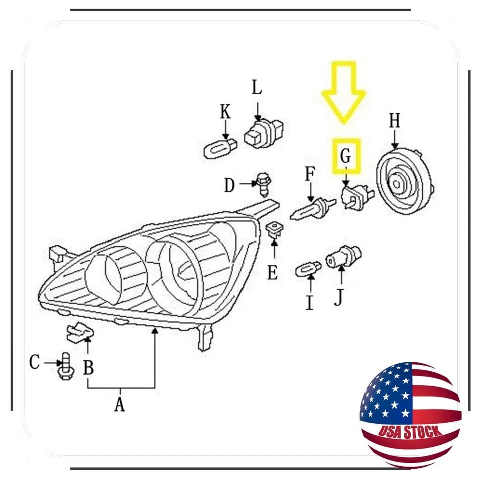 Portalámpara Acura RL TSX 2X Prelude 1996-2004 para Honda CR-V 2005-2006 1997-2001 Foto 2 de 4