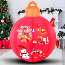 47.2" Light Up Inflatable Christmas Ball Giant Inflatable Ornaments Outdoor Larg