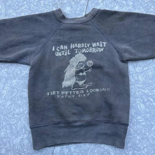 VTG 50s 60s Distressed Surviving Sweatshirt Size Medium 10-12 Kids Made In USA - product listing photo