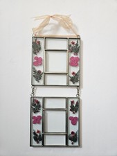 Vintage Pressed Flower Glass Double Wall Hanging Picture Frames. Decorative
