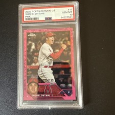 2023 TOPPS CHROME LOGOFRACTOR ED PINK REFRACTOR #17 SHOHEI OHTANI 106/199 PSA 9