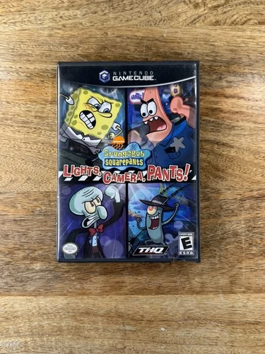 SpongeBob SquarePants Lights Camera Pants Nintendo GameCube w Case & Manual