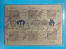 Payton / Pelé / Ali / Dr. J 2021 Leaf Ultimate “Ultimate 6” UM6-14 placa amarilla