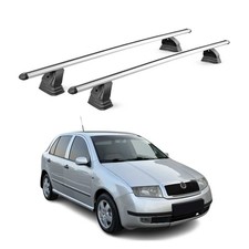 Alu Dachträger für Skoda Fabia I 1999-2007 5Tür TÜV T-Nut 75 kg 2tlg Silber
