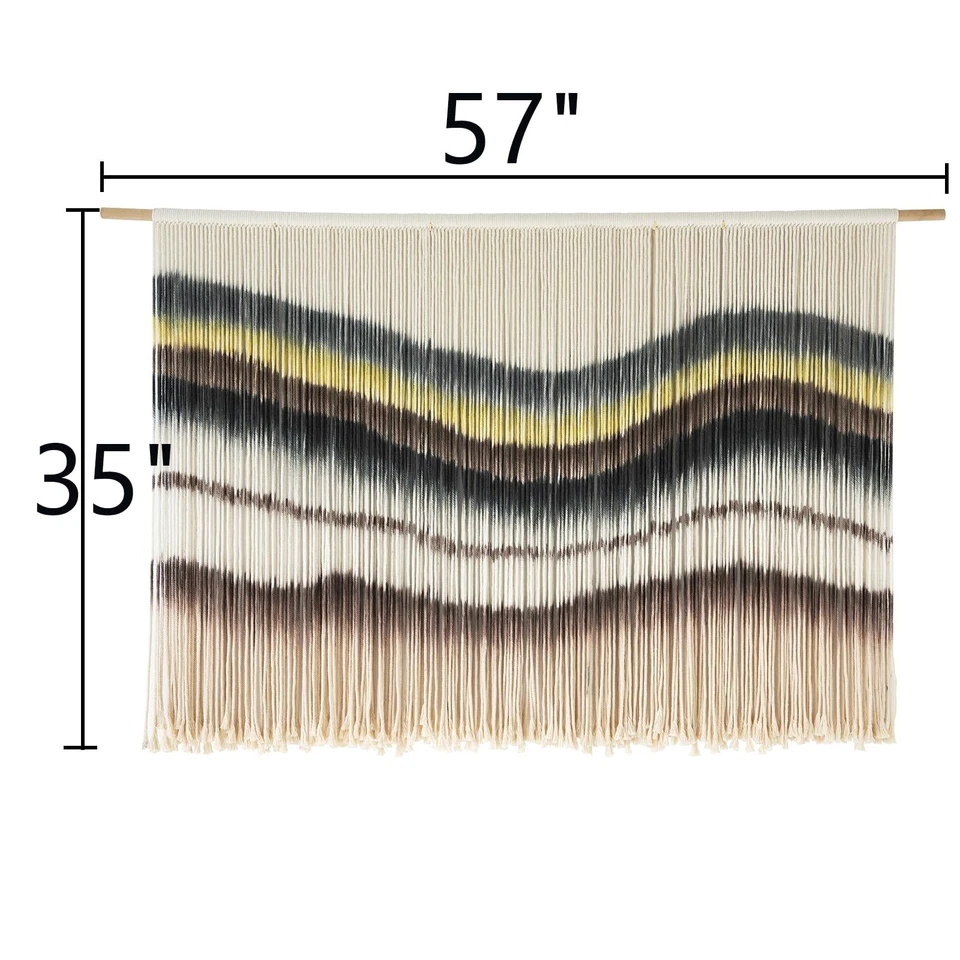 Macrame Wall Hanging Boho Chic Wall Art Macrame Wall Decor Fiber Yarn Tapestr... - Image 2 of 4