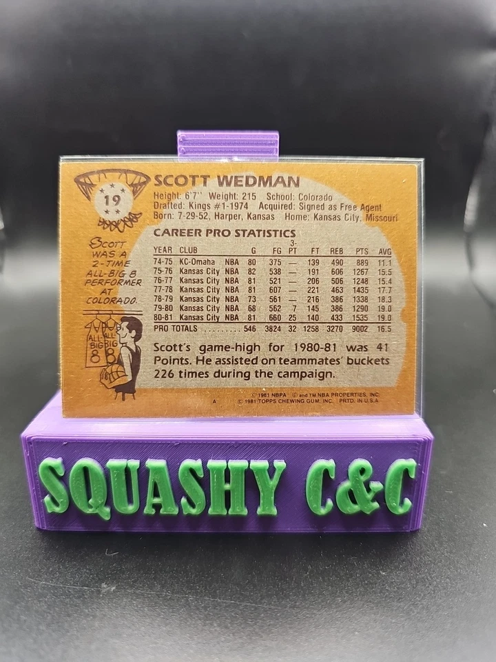 1981-82 Topps - Scott Wedman #19 - Image 2 of 2