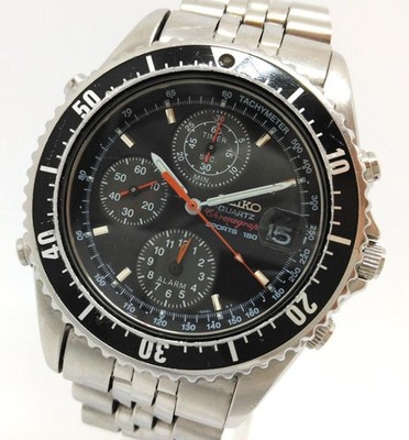稼働品 セイコー スピードマスター SEIKO sports 7T42-6A50 Seiko Chronograph Watch Quartz Mens 38mm 7T42 6A50 wrist 16cm