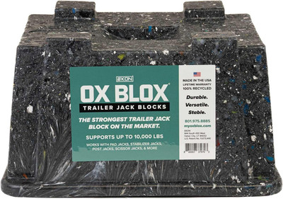 OX BLOX Heavy Duty Trailer Jack Block - Made in USA - 10,000 Lbs. Capacity - Sup