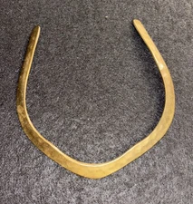 Vintage Brass Hammered Styled Torc Torque Choker Gold Toned