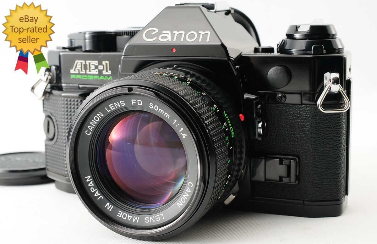MINT] Canon AE-1 program 35mm Black Film Camera New FD 50mm