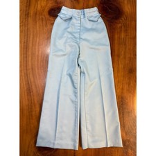 Vintage 70s Sears Mates Wide Leg Pants 5P XXSP Polyester Satin High rise Z3-27