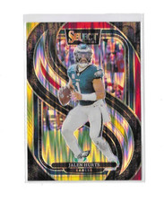 2024 PANINI SELECT FOOTBALL JALEN HURTS BLACK/RED/YELLOW PRIZM PREMIER/#165