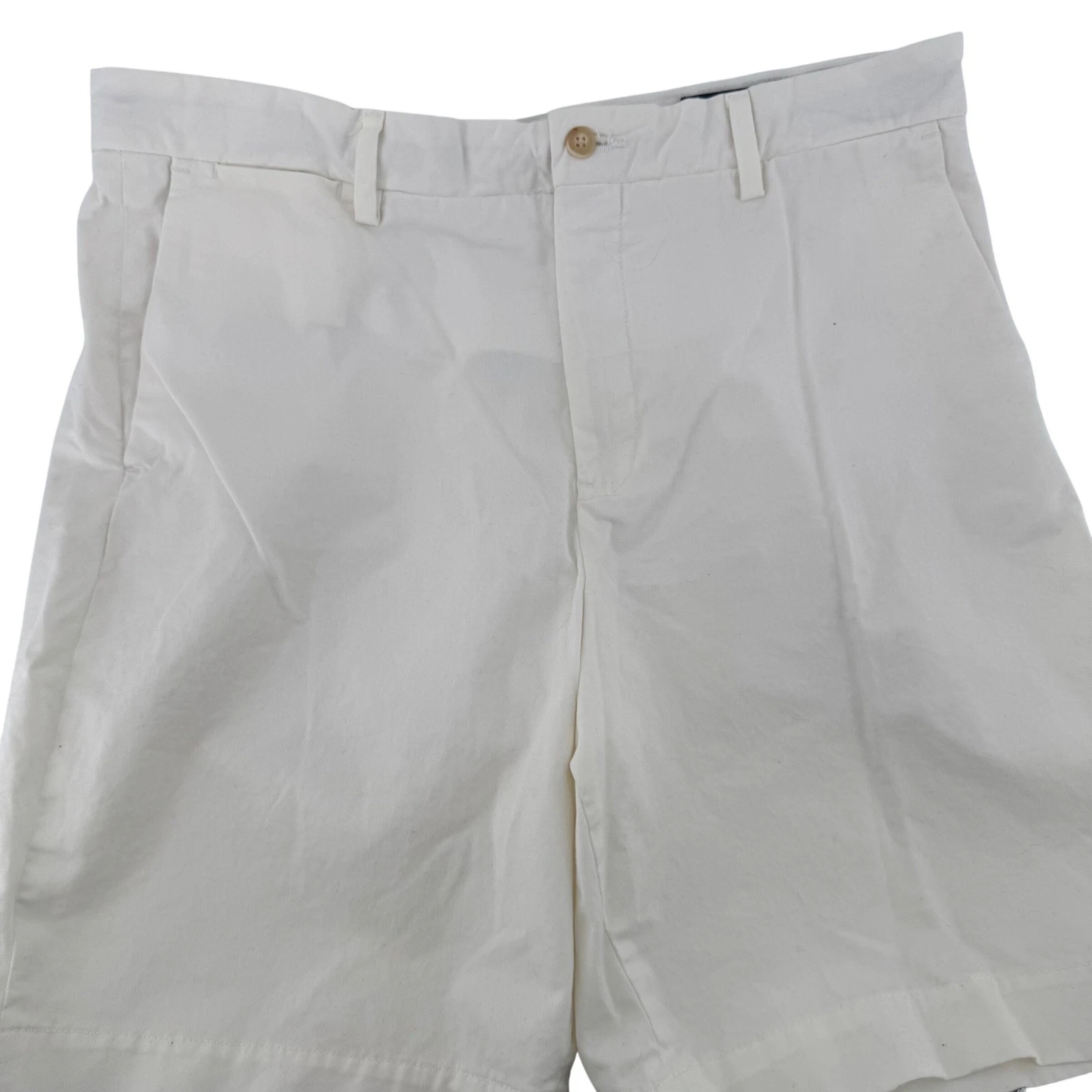 Polo Ralph Lauren Chino Shorts Mens 35 White Stretch Classic Fit Cotton Blend