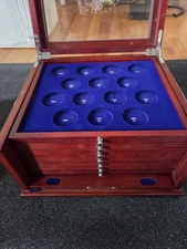 PCS Stamps & Coins Morgan Silver Dollar Large Wooden Display Box - MINT in BOX!