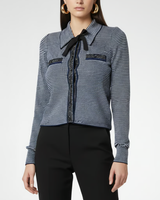 Sandro Cardigan Blau Gr. 40 FR / L Damen Strickjacke Kragen SFPCA00575