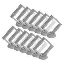 12Pcs 3D Floating Display Case 3.54 x 3.54 x 0.8 Inch Display Holder Grey