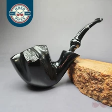 Nording Black Smooth Freehand Estate Briar Pipe, Unsmoked