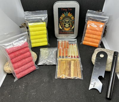 Fire Starting Kit Fire Discs Magnesium Bug Out Bag Survival Fat Wood Ferro Rod