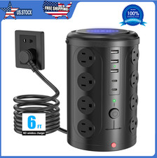 Tower Power Strip Surge Protector with 16 Outlets and 5 USB Ports 2 USB-C