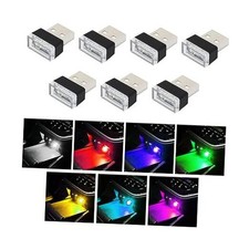 7 PCS USB LED Car Interior Atmosphere Lamp, Plug-in USB Decor Multi-Color