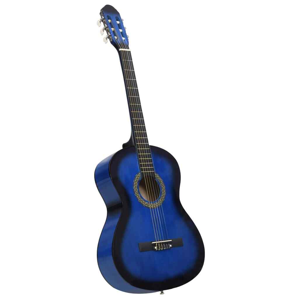 Guitare classique débutant 4/4 bleue 39 pouces en bois acoustique