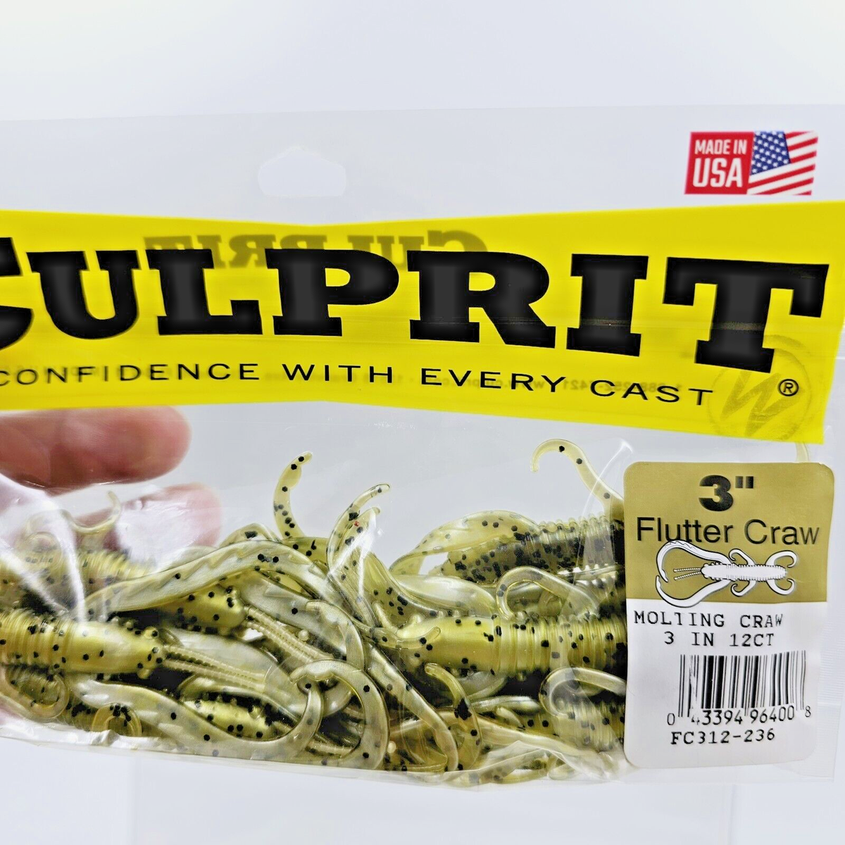 Culprit 3″ Flutter Craw – Esche Soft Plastic Per Bass – Confezione Da 12 – Scegli Colore - Foto 6
