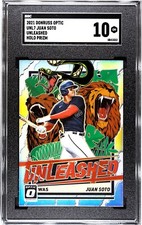 2021 Donruss Optic UNL7 Juan Soto UNLEASHED HOLO SILVER PRIZM SGC 10 GEM MINT