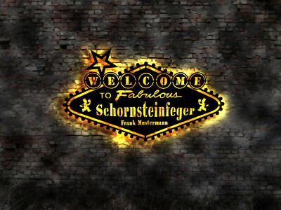 Neon Sign Chimney Sweep Sign Pendant Sticker Figurine Book Chimney Sweep
