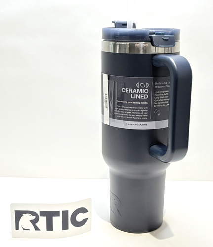 Vaso de viaje por carretera RTIC 40 oz con tapa 3 en 1 - azul marino - mantiene las bebidas frías 24 horas - Imagen 9 de 12