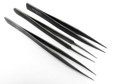 Titanium Tweezer Set of 3 Precision Tweezers Ultra Light Non Magnetic High Temp