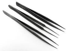 Titanium Tweezer Set of 3 Precision Tweezers Ultra Light Non Magnetic High Temp