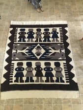 Mexican First Nations vintage blanket or Rugt