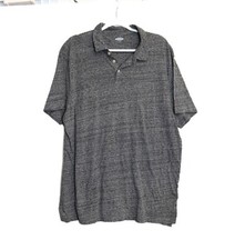 Old Navy Mens Heathered Gray Polo Shirt Soft Washed XXL Cotton Blend Short Sleev