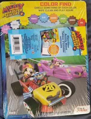 Travel Activity Kids Board Mickey Roadster Racers Cars Disney Learning Dry Erase