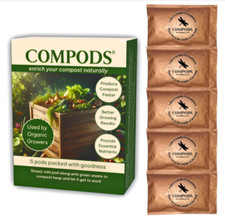 CaplinTec Compods 5 Pack | Compost Accelerator for Fast Garden Composting Pile