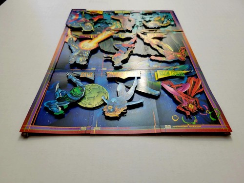 Scarce MARVEL Super Heroes 1993: Handmade 3-D Connecting 8x10 Sheet w 9 Cards - Picture 4 of 6