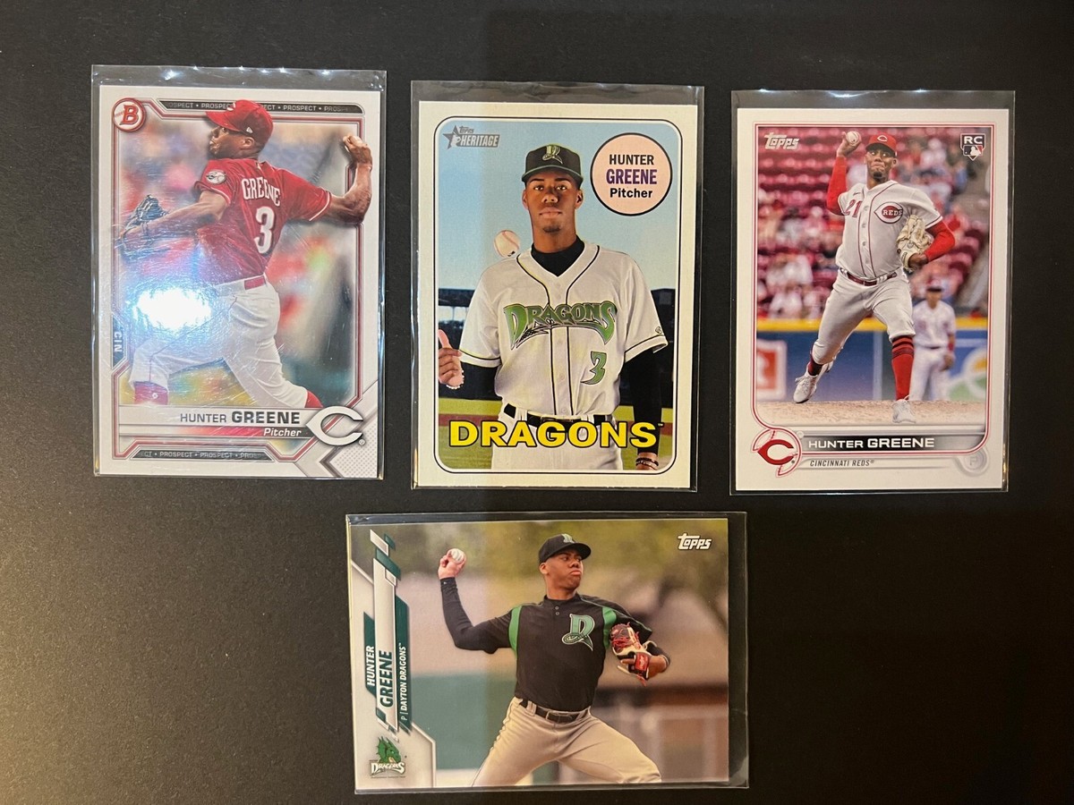CINCINNATI REDS HUNTER GREENE 4 CARD DEALER/INVESTMENT CARD LOT | eBay