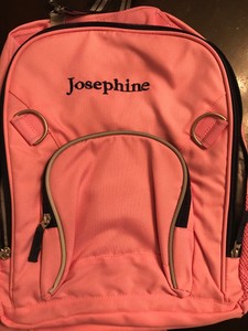 Pottery Barn Kids Fairfax Large Pink Backpack New Mono Josephine
