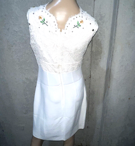 Emilio Pucci Spring 2015 Embroidered Stud Floral Lace White Dress US 4 6 / IT 42 - Picture 4 of 7
