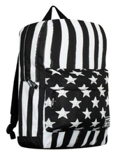 ROCKSAX ORIGINALS STARS AND STRIPES BLACK WHITE BACKPACK 