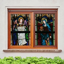 3D Angel Sister A057 Window Film Print Sticker Cling Stained Glass UV Zoe