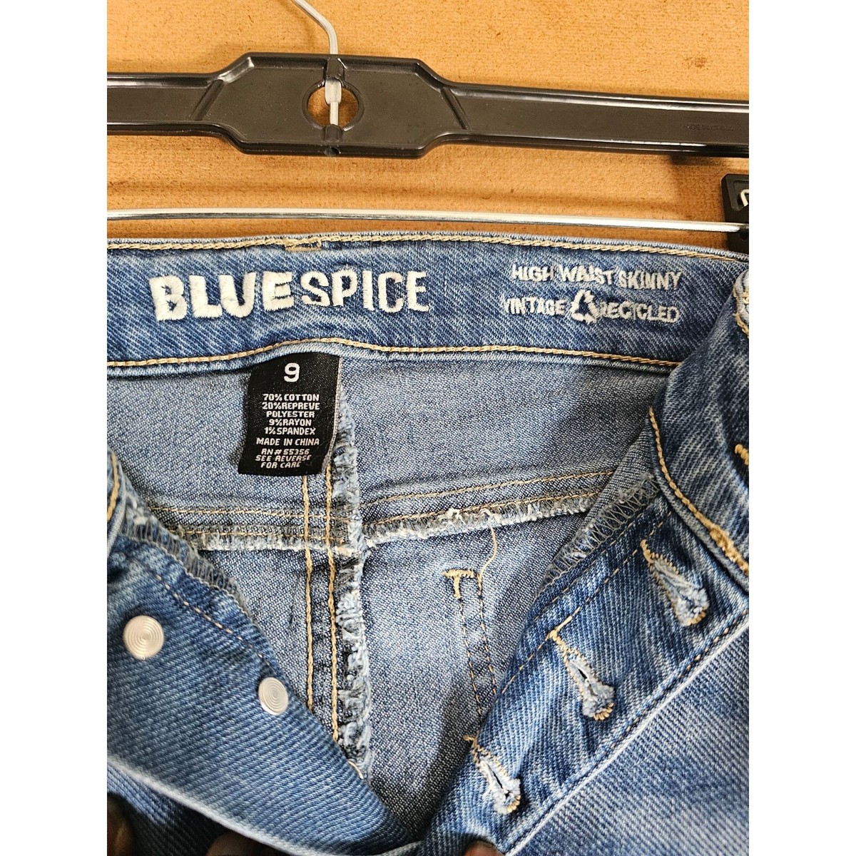 Blue Spice Skinny Jeans Women's Blue 5-Pocket Mid Rise Button