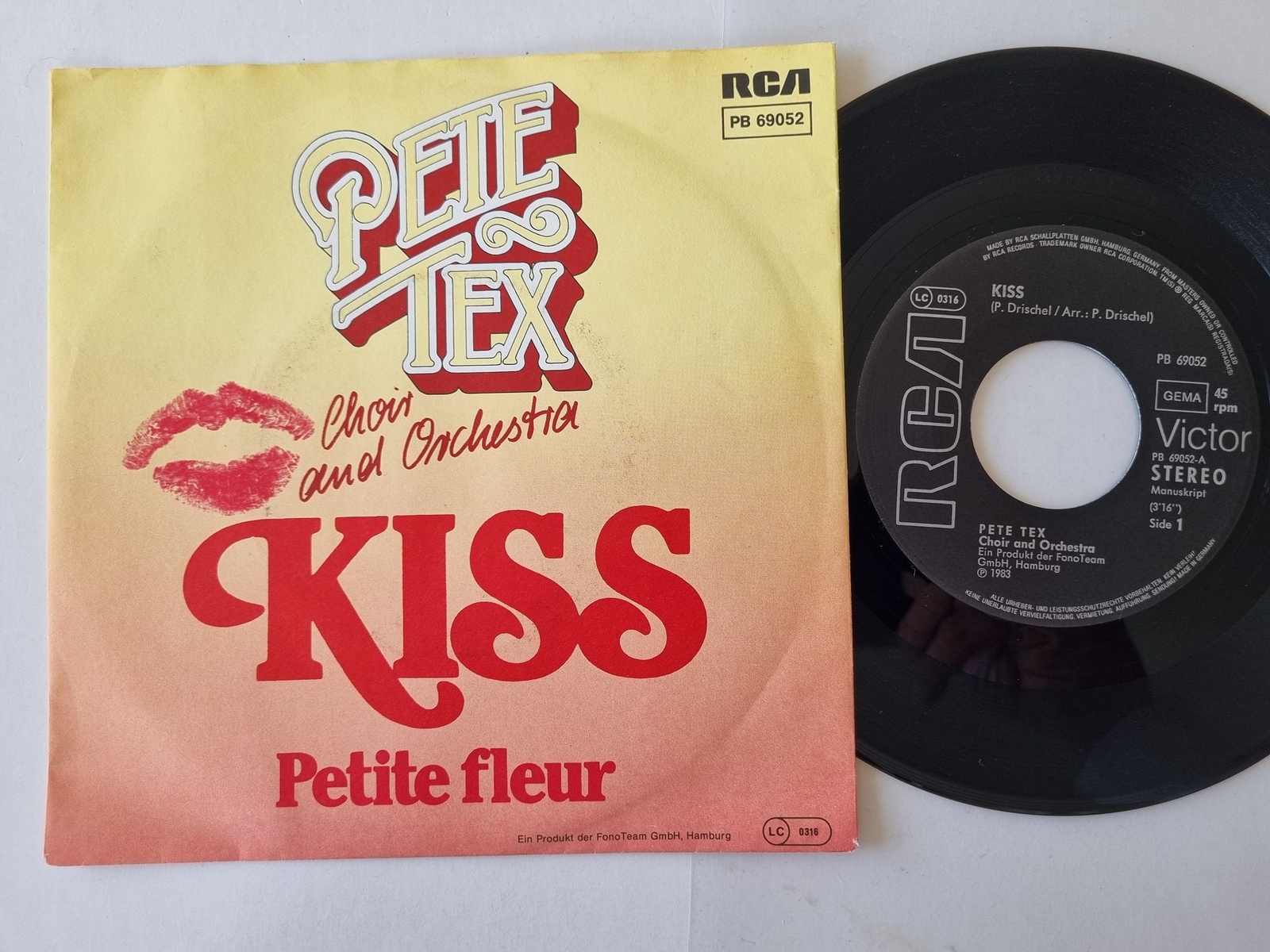 Pete Tex Choir And Orchestra - Kiss 7'' Vinyl Germany