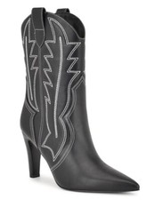 Bota Western Nine West ALAMA para mujer, negra 001, 6