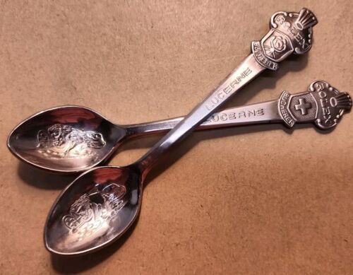 Lot Of 2 Bucherer Of Switzerland Rolex Demitasse Spoons Souvenir Spoons