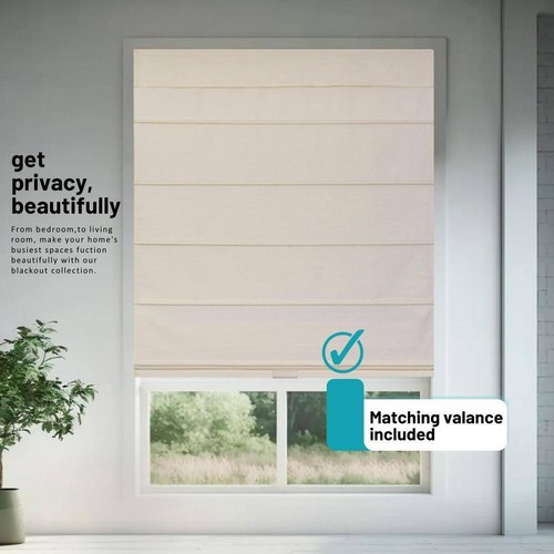 Chicology Roman Shades 31"X64" Cordless Blackout Privacy Polyester Roman Shade - Picture 6 of 10
